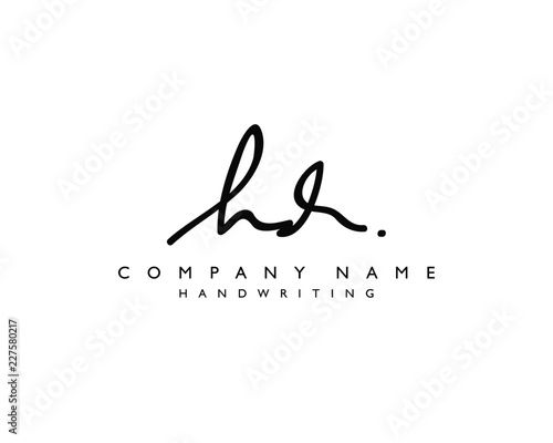 H D Initial handwriting logo