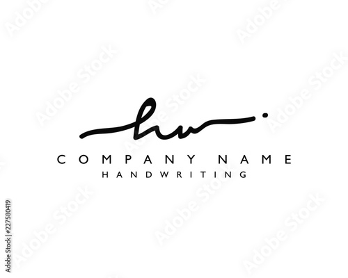 H W Initial handwriting logo
