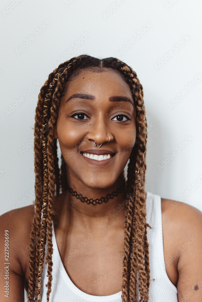 Portraits of a young black woman at home Portraits of a young black woman at home