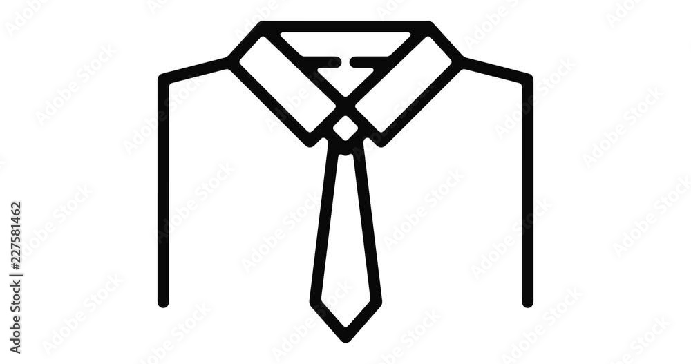 Shirt and tie line icon motion graphic animation with alpha channel. Shirt and tie line icon motion graphic animation with alpha channel.