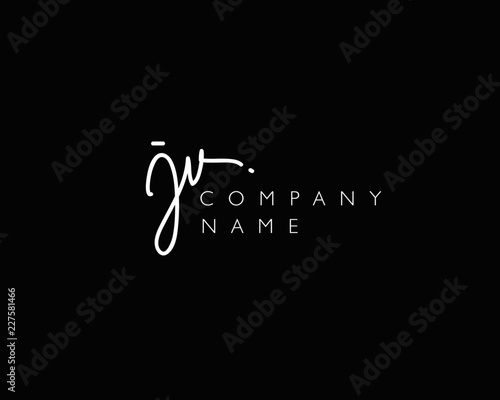 J V Initial handwriting logo