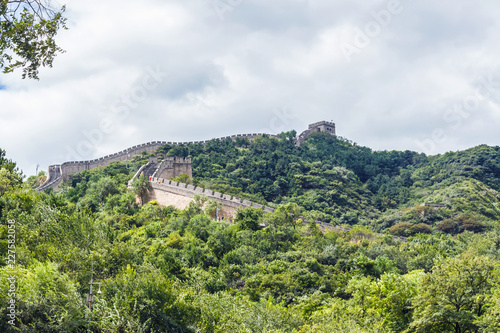 View of the Great Wall of China. Mountain landscape