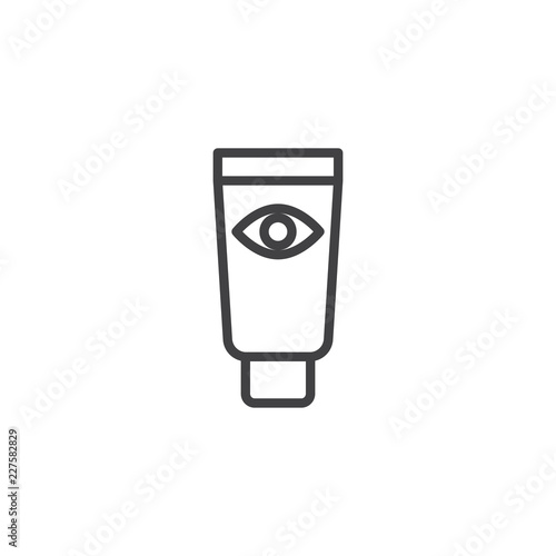 Eye cream tube outline icon. linear style sign for mobile concept and web design. ophthalmic ointment simple line vector icon. Symbol, logo illustration. Pixel perfect vector graphics