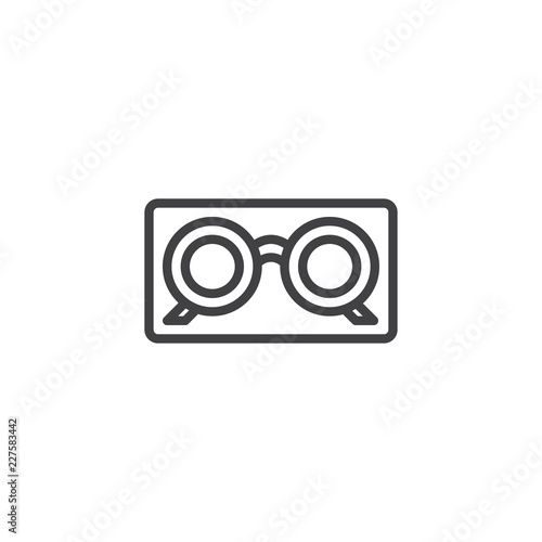 Eye glasses box outline icon. linear style sign for mobile concept and web design. Optical glasses simple line vector icon. Symbol, logo illustration. Pixel perfect vector graphics