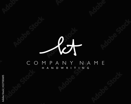 K T Initial handwriting logo