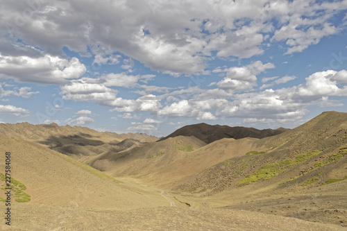 Gobi Desert - lane among sand dunes.