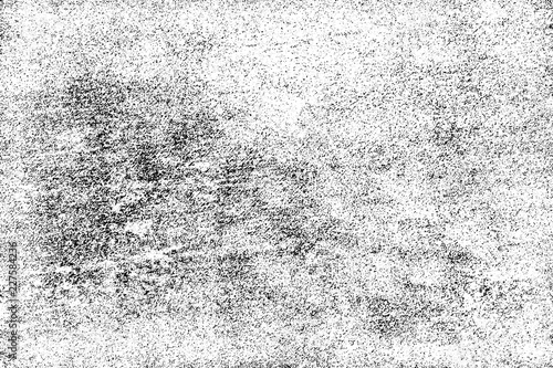 Texture of scratches, cracks, dust, chips, scuffs. Abstract monochrome grunge background. Vintage black and white surface. Vector dark dirty pattern