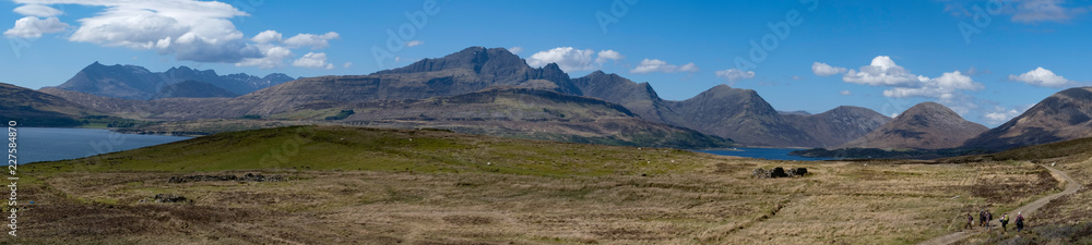 Panorama of the Cuillin of Skye in early summer