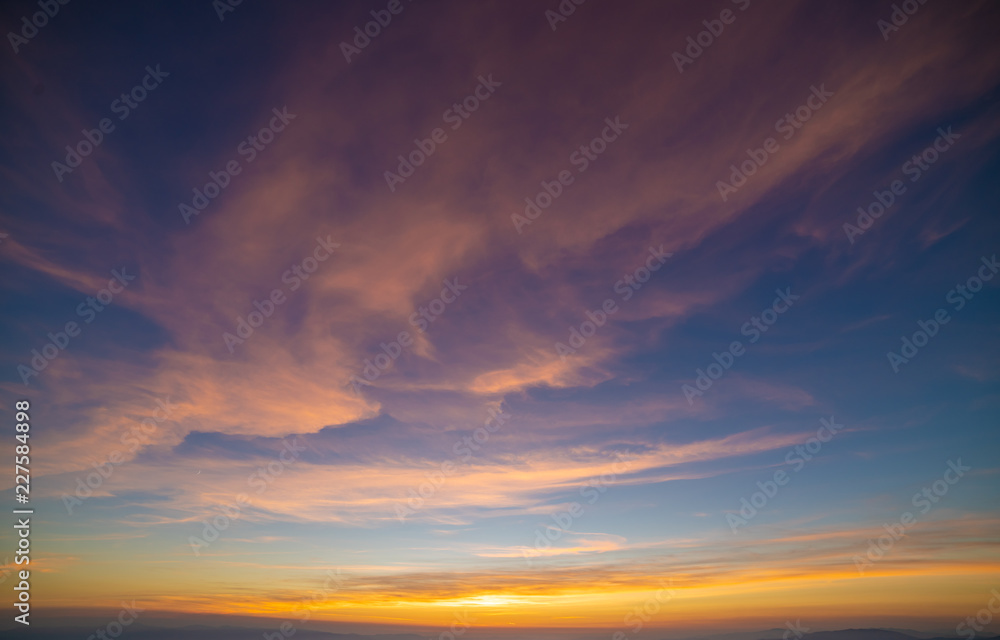 Fototapeta premium The picturesque sunset in the sky