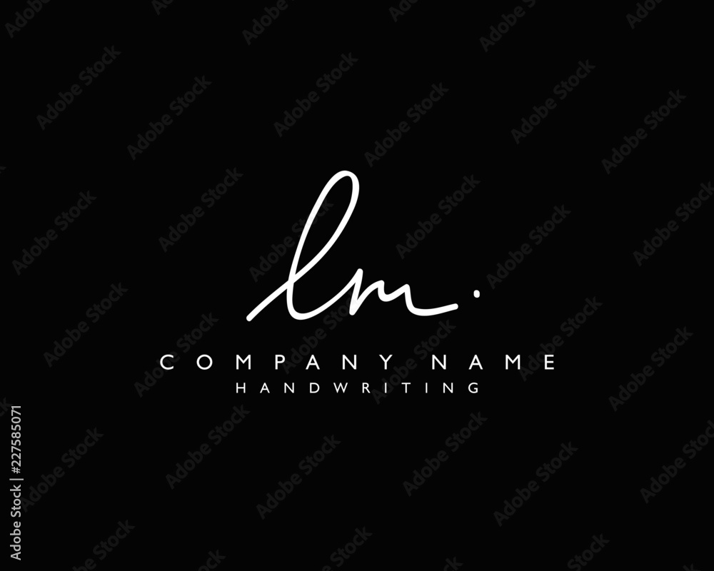Obraz premium L M Initial handwriting logo