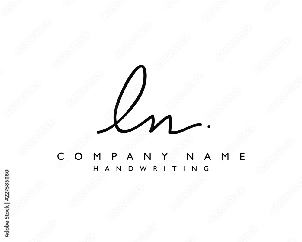 L N Initial handwriting logo L N Initial handwriting logo