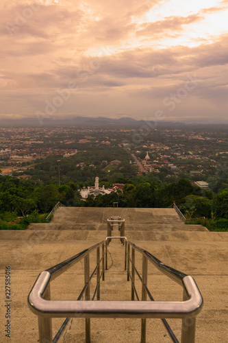 Stairway to the View Point of Hatyai, South of Thailand. photo