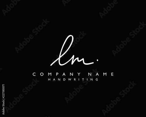 L M Initial handwriting logo