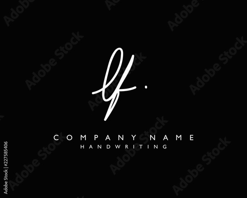 Quadro em tela L F Initial handwriting logo