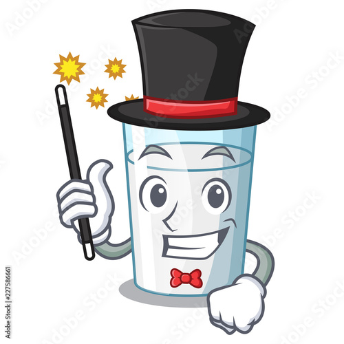 Magician cartoon sweet milk glass for breakfast