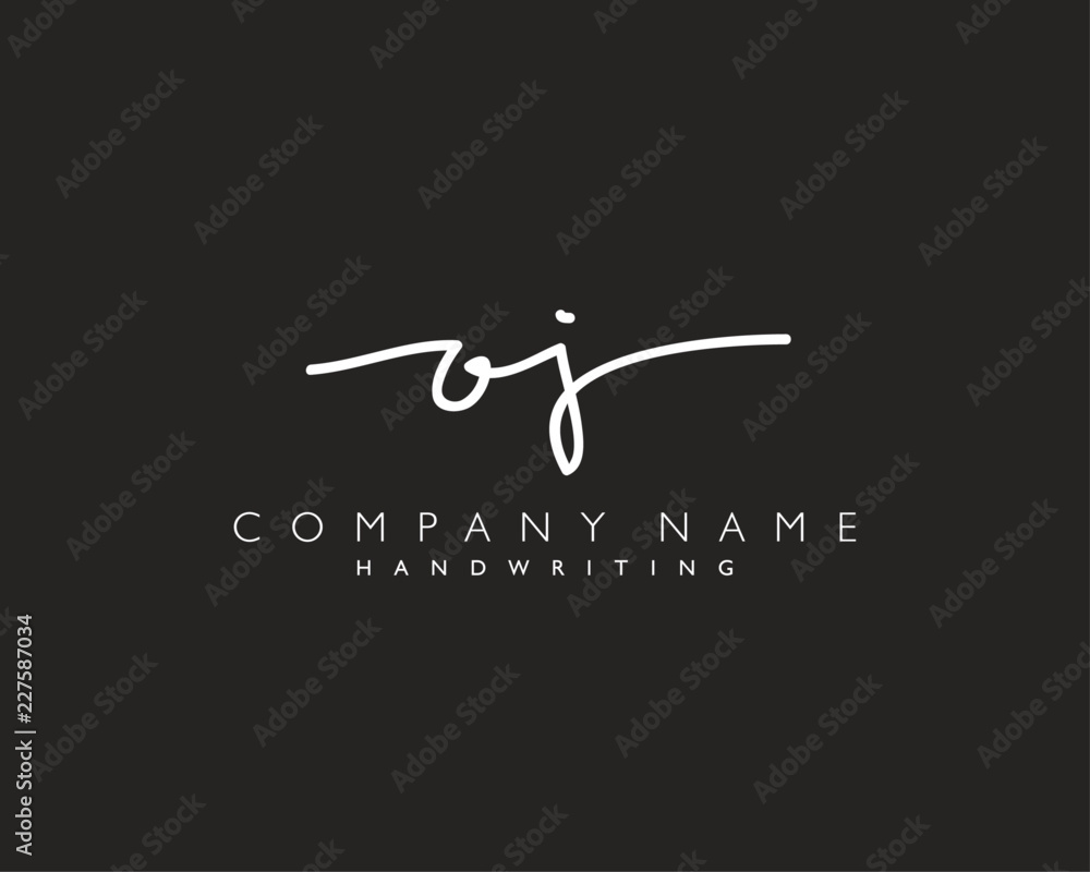 O J Initial handwriting logo