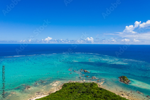 Fototapeta Naklejka Na Ścianę i Meble -  Aerial view of Tropical lagoon of Ishigaki island