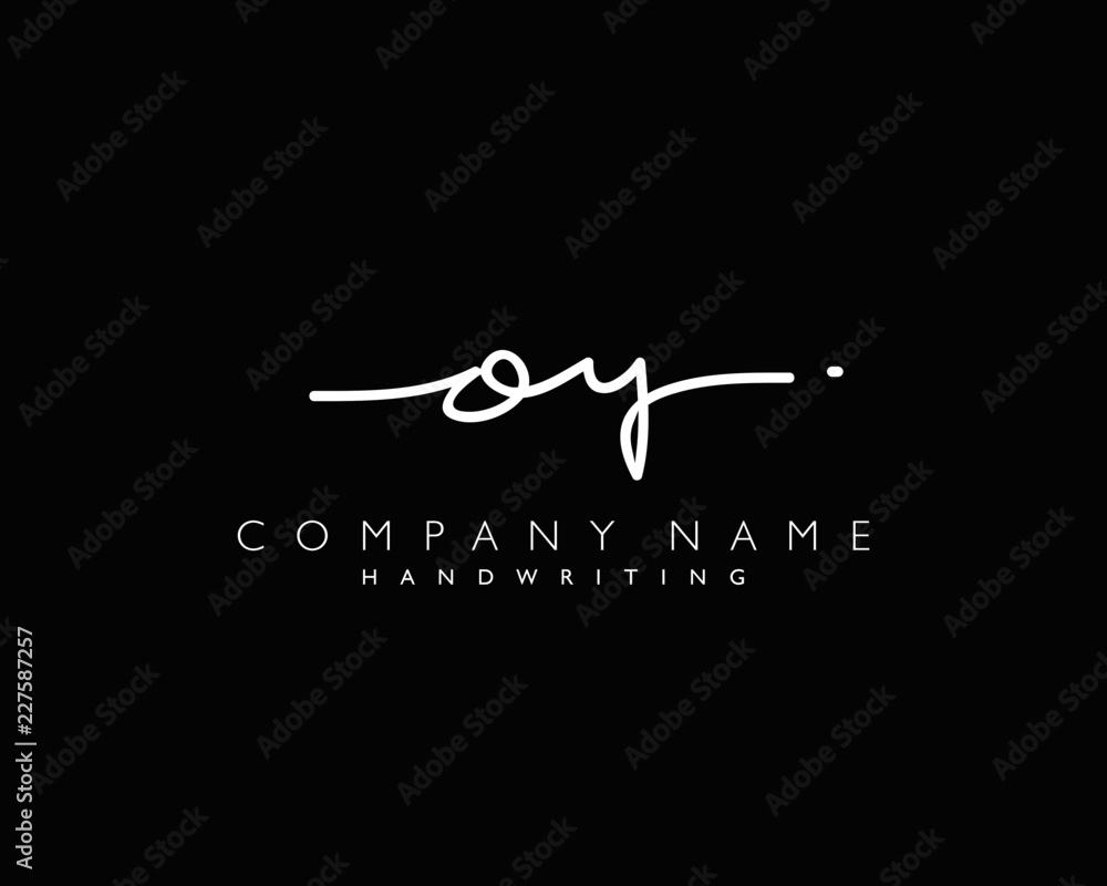 O Y Initial handwriting logo O Y Initial handwriting logo