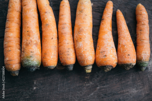 Carrots on black background photo