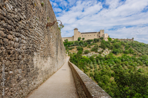 Aqueduct and fortress in Spoleto, Umbria, Italy photo