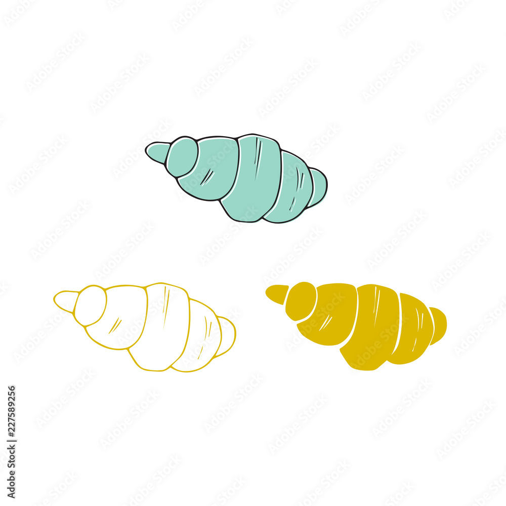Vector hand drawn sea shell. Isolated individual object. Vector hand drawn sea shell. Isolated individual object.