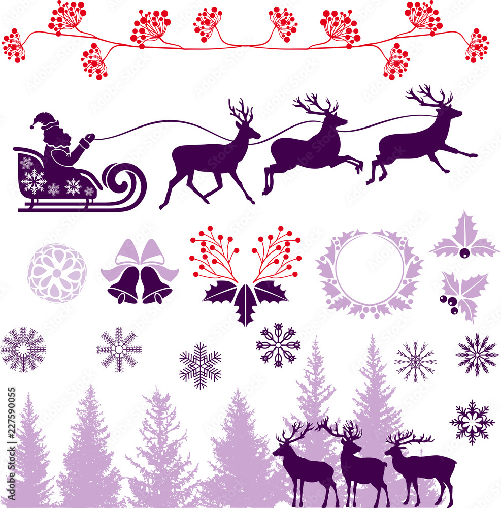 Naklejka premium Christmas icons