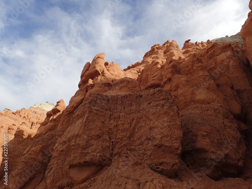 Red canyon wall with shadows
