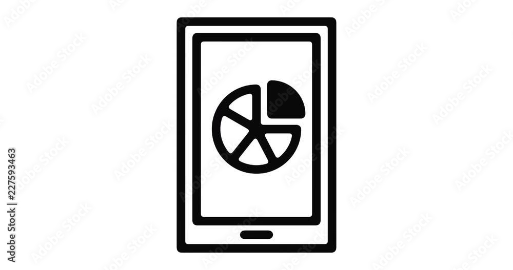 Mobile data line icon motion graphic animation with alpha channel. Mobile data line icon motion graphic animation with alpha channel.