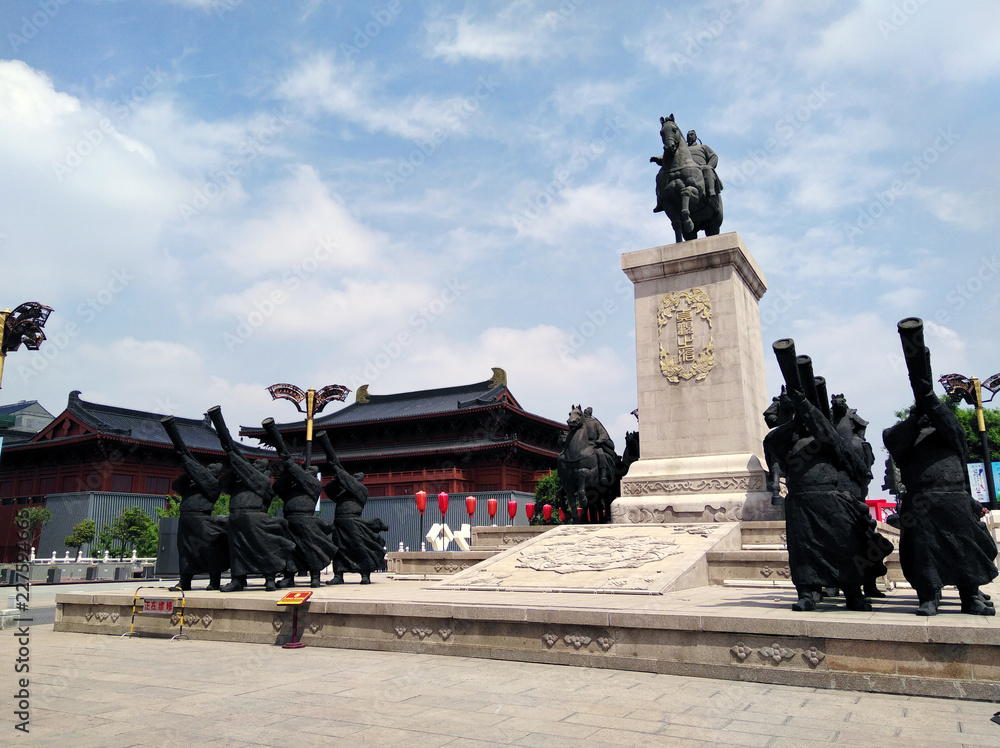 Chinese soldiers memorial. Yanta south road in Dayanta district near Big Goose Pagoda, Xian, Shaanxi, China.