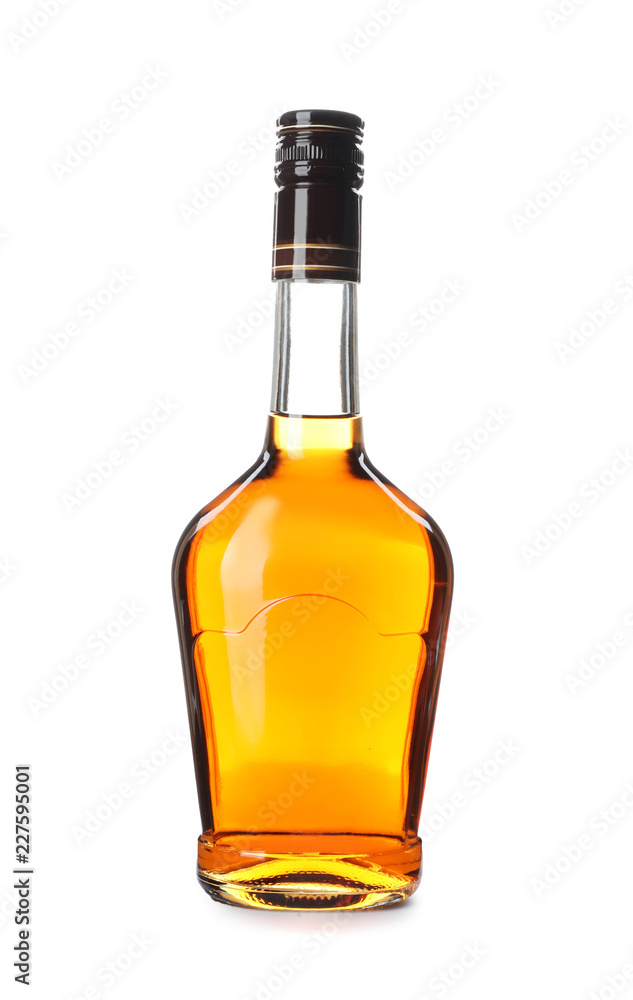 Bottle of alcoholic drink on white background Bottle of alcoholic drink on white background
