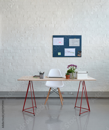 Home office work desk minimal nordic scandi style photo