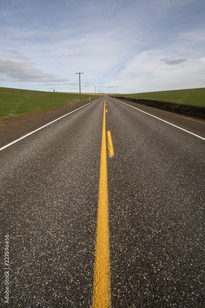 road and blue sky