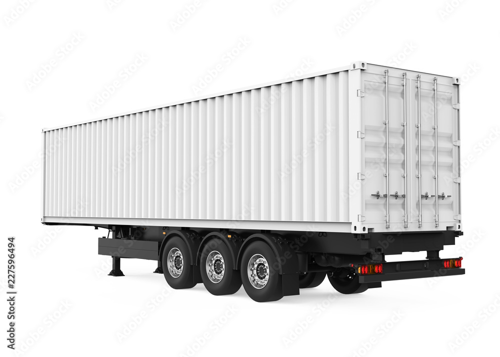 Semi-Trailer Container Isolated Semi-Trailer Container Isolated