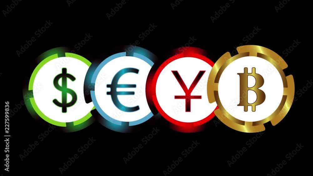 Animation currencies on black Animation currencies on black