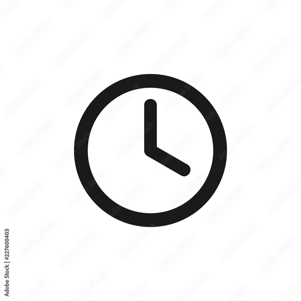 Clock icon vector. Clock icon in trendy flat style isolated on white background Clock icon vector. Clock icon in trendy flat style isolated on white background