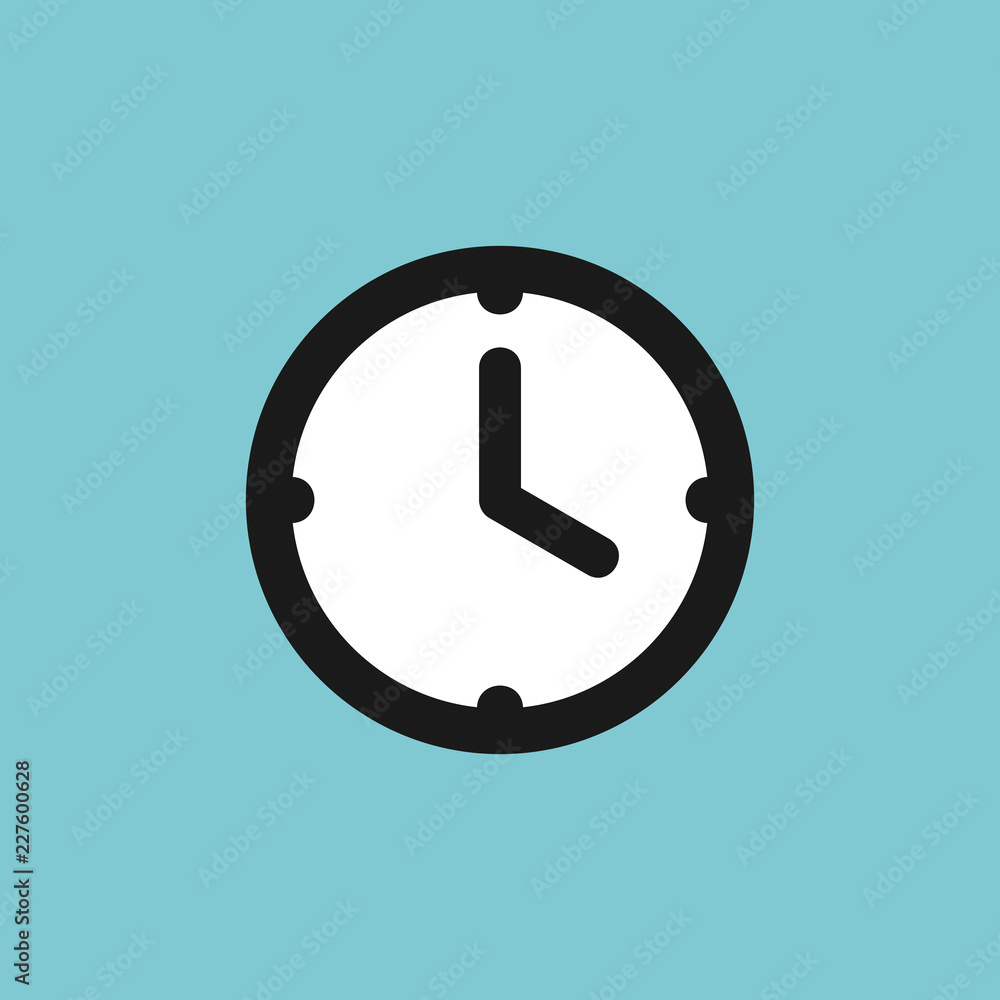  Clock icon vector. Clock icon in trendy flat style isolated on white background