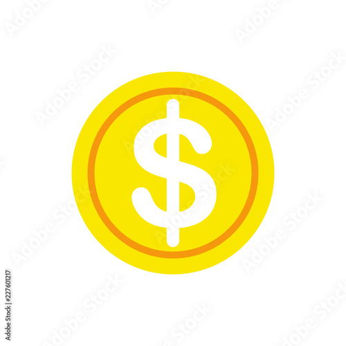 dollar coin icon. vector money - investment symbol