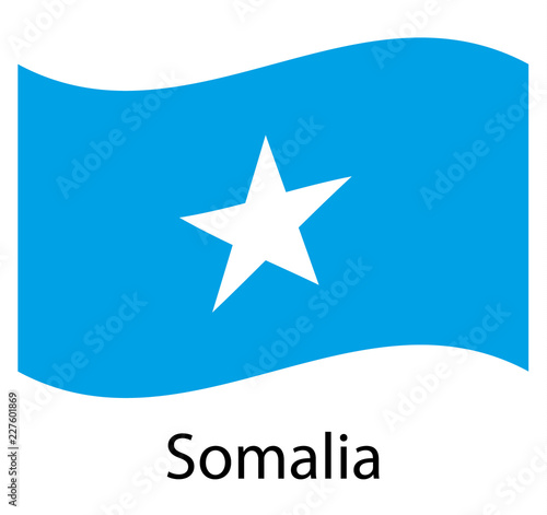 Flag of Somalia. Realistic waving flag of Federal Republic of Somalia.