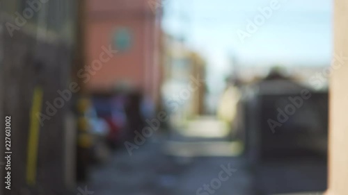 Wallpaper Mural Blurred background plate of urban alley behind apartment homes Torontodigital.ca
