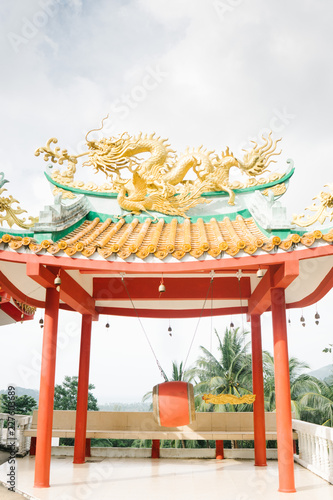 Large Chinese temple complex during the Chinese New Year photo