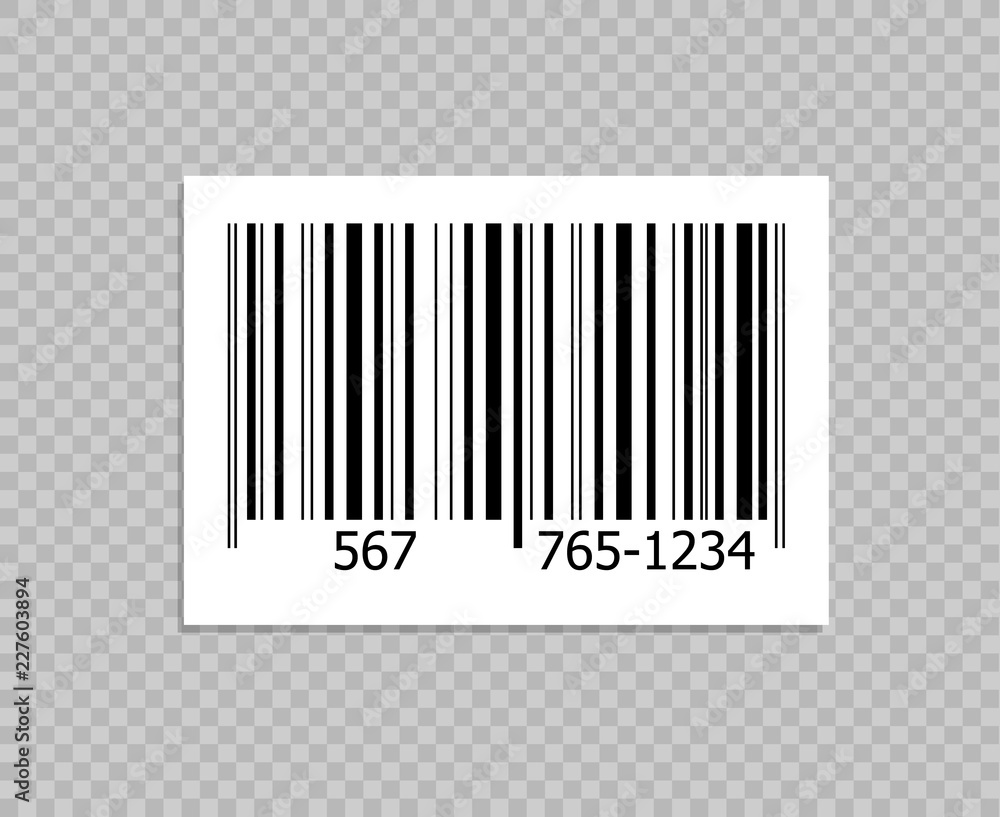 Vector Paper Piece with Bar Code Isolated, Transparent Background. Vector Paper Piece with Bar Code Isolated, Transparent Background.