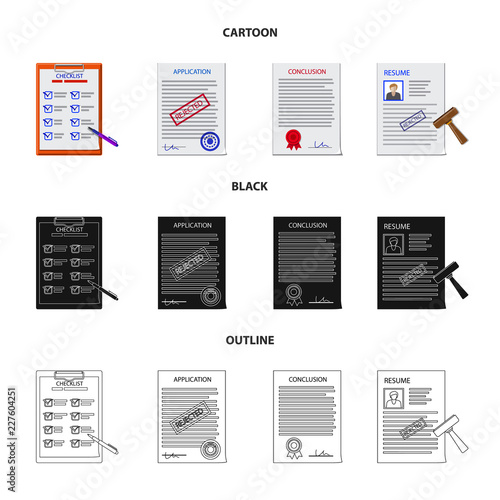 Vector illustration of form and document sign. Collection of form and mark stock symbol for web.