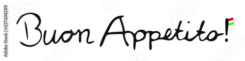 Buon Appetito Italian vector logo, handwriting