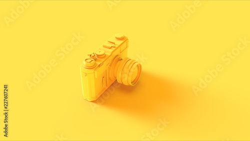Yellow Vintage Camera 3d illustration 3d render