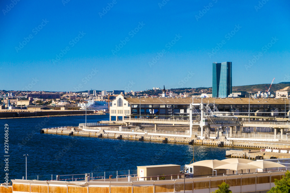 View of Marseille waterfront in southern France