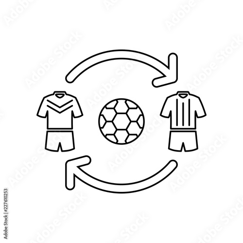 Football player transfer icon.
