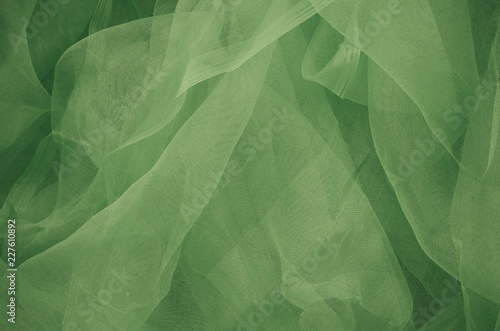 Close-up of plastic net. Artistic texture or background. Abstract plastic net texture. Background in green.