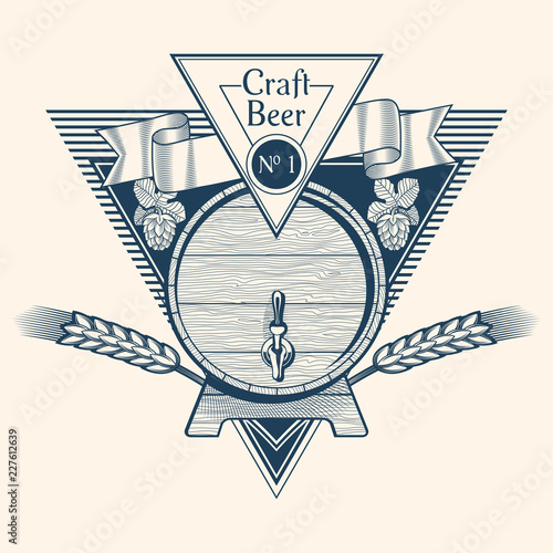 Craft beer barrel emblem
