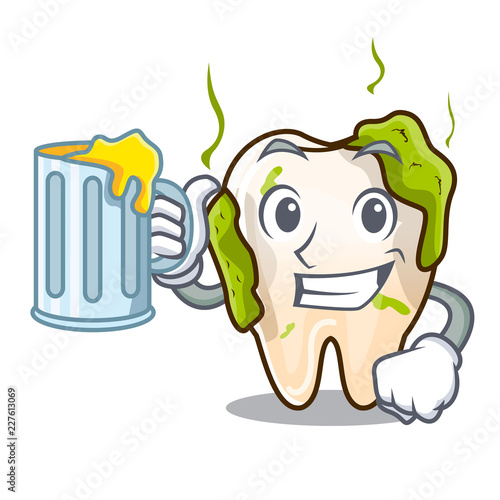 With juice cartoon decayed tooth before restorative treatment