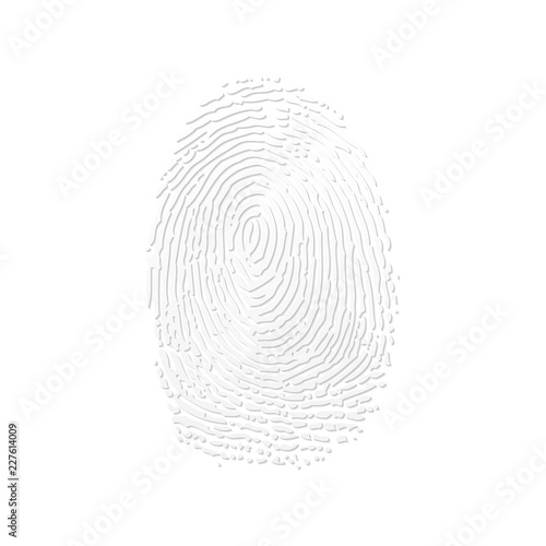 Fingerprint white silhouette